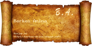 Berkes Anina névjegykártya